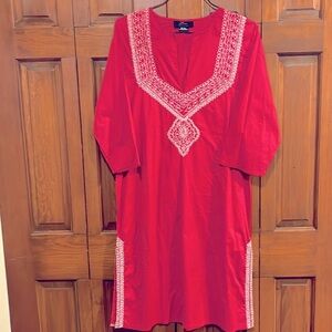 J. Raani New York Women's Bungalow Pink/Magenta Embroidery Dress Size Large